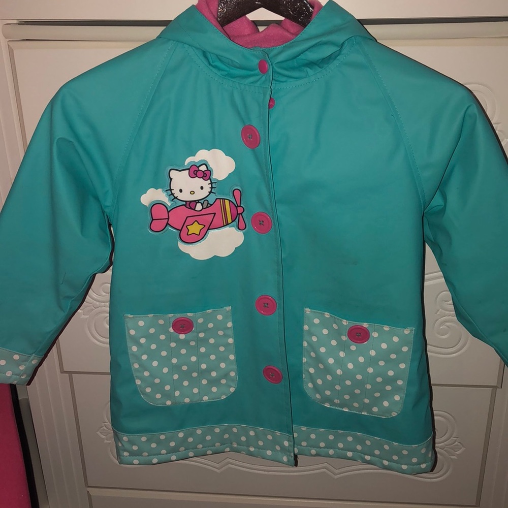 Hello kitty rain jacket size 5. Worn once